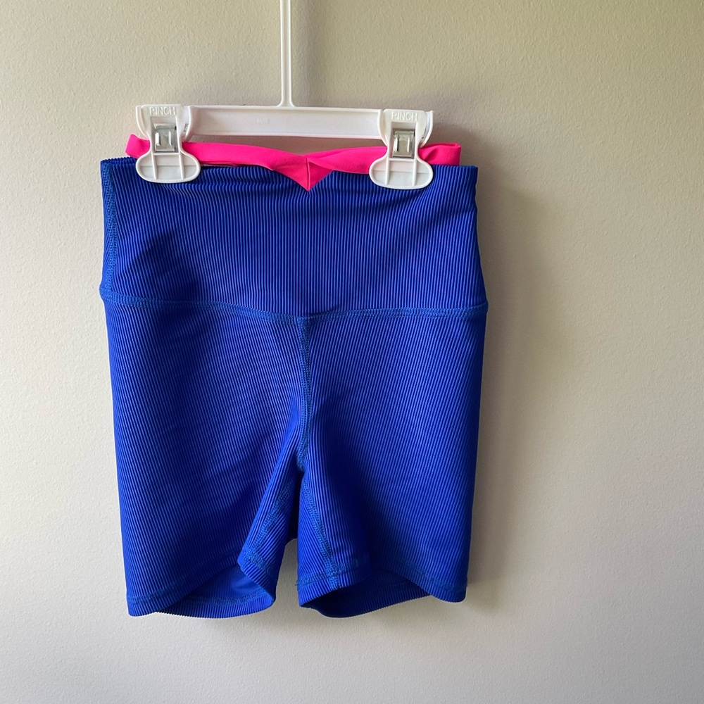 Five The Label Ribbed V Blue Shorts